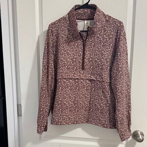 Floral Print Quarter-Zip Pullover